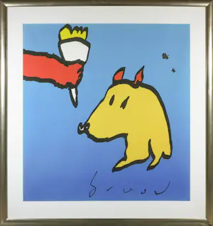 Herman Brood - Digitale tekening, Friet - Ingelijst (Zeer groot) kopen? Bied vanaf 350!