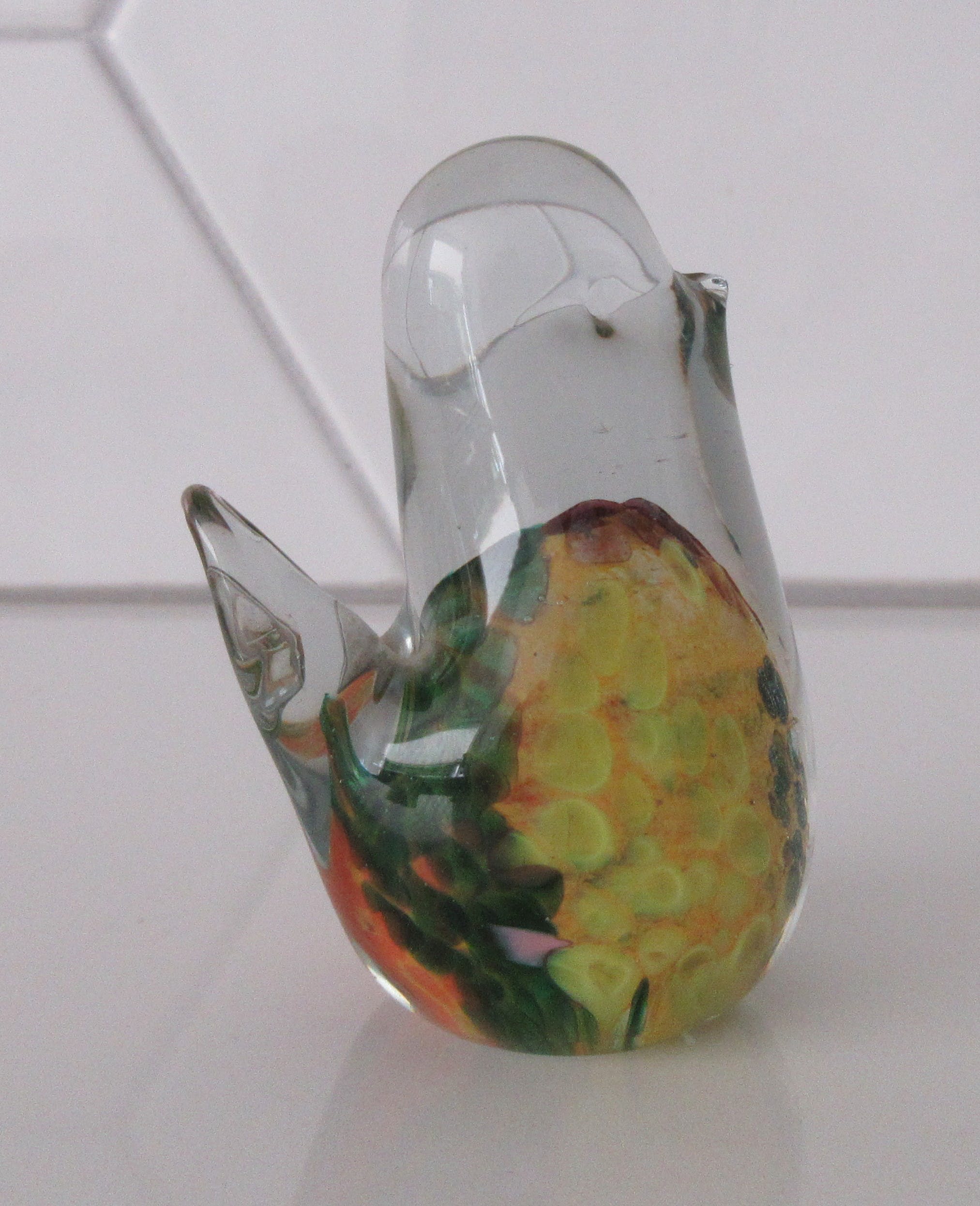 Mdina kunstglas - Gekleurde glazen presse papier vogel kopen? Bied vanaf 9!