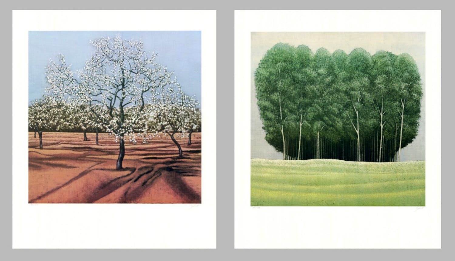 Gerhard Taubert - Twee grote handgesigneerde werken: Boslandschappen I, II kopen? Bied vanaf 19!