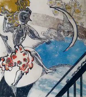Marianne van der Heijden - De tijd danst - kleurets, in metalen lijst vendu pour 125€ !