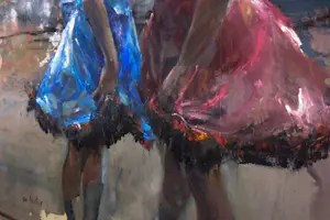 Sam Drukker - Olieverf en acryl op doek, Snoepmeisjes - Ingelijst (Zeer groot) kopen? Bied vanaf 2000!