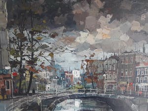 Niet of onleesbaar gesigneerd - Europese stadsgracht. (onleesbaar gesigneerd) kopen? Bied vanaf 10!