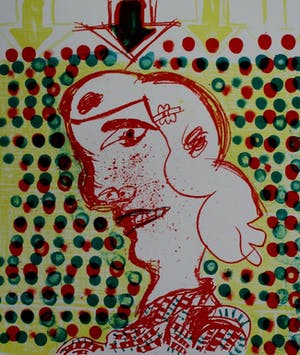 Lucebert - Litho: kop + gedicht- 1969 kopen? Bied vanaf 199!