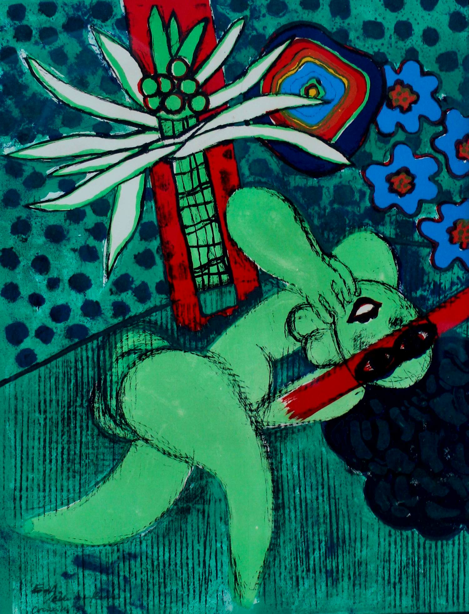 Corneille - Ingelijste litho: Elle est fleur - 1972 kopen? Bied vanaf 375!