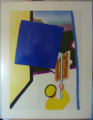 Roger Raveel - De schilderijenoptocht van 1978 te Machelen aan de Leie(magnifiek gelijst) verkocht voor € 1075!