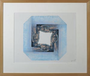 Piet van Mook - Verf op print, Zonder titel - Ingelijst kopen? Bied vanaf 1!