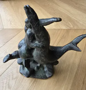 Nic Jonk - Groen gepatineerd bronzen beeld - Zee - 1976 - 1/1 (origineel) - 30 x 28 x 15 cm kopen? Bied vanaf 1150!