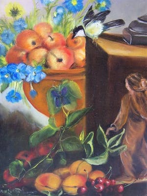 Niet of onleesbaar gesigneerd - Silleven met fruit en bloemen. kopen? Bied vanaf 10!