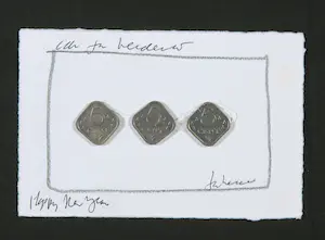 Jan Henderikse - Gesigneerde tentoonstellingscatalogus + twee originele nieuwjaarskaarten kopen? Bied vanaf 200!