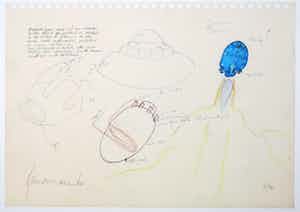 Panamarenko - Offset litho, Propan Propuls raketvliegtuig verkocht voor € 750!