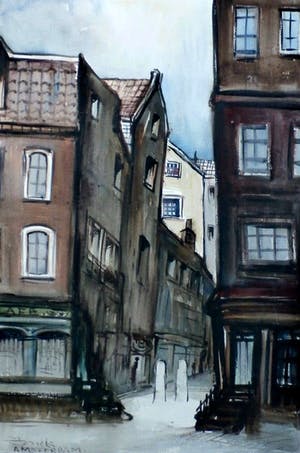 Jacques Mels - Aquarel: Amsterdam kopen? Bied vanaf 45!