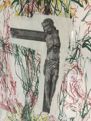 Marc Mulders - "Vallen" - zeefdruk en collage kopen? Bied vanaf 275!