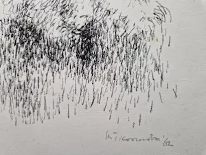 Metten Koornstra - 1964 - karakteristieke & grote Litho "landschap met dorp Provence" gesigneerd kopen? Bied vanaf 1!