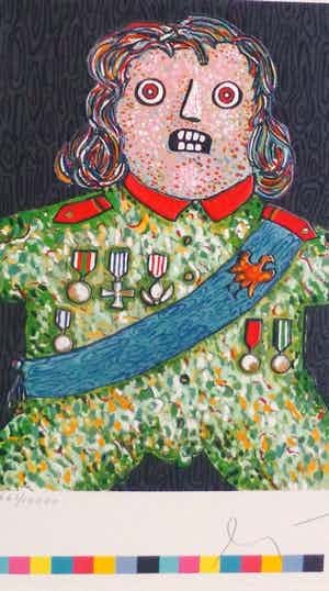 Enrico Baj - Enrico Baj - De kleine generaal - 10 kleuren litho - genummerd & getekend verkocht voor € 40!