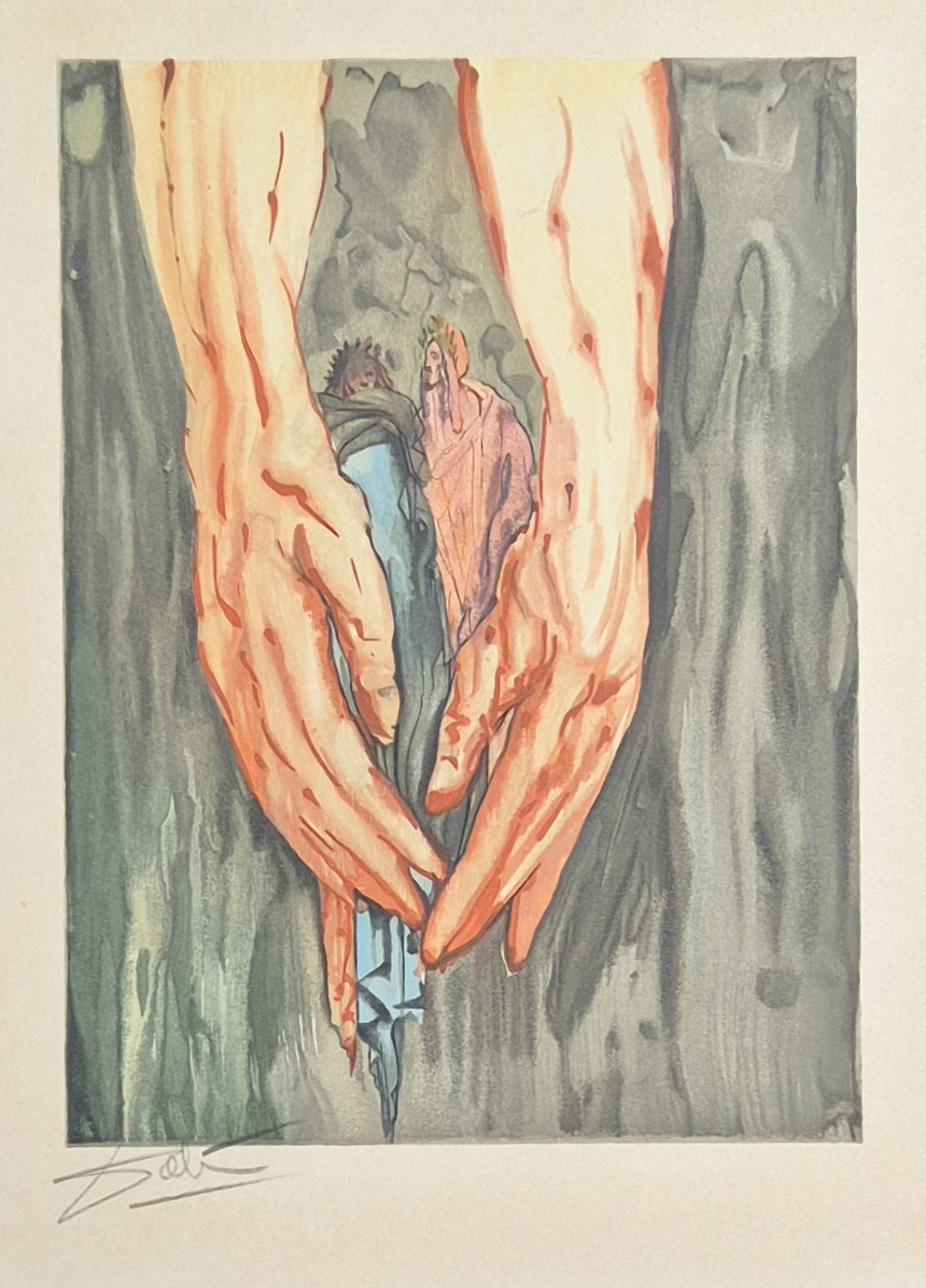 Salvador Dali - Inferno surrrealistische houtgravure handgrsigneerd kaufen? Bieten Sie von 175!