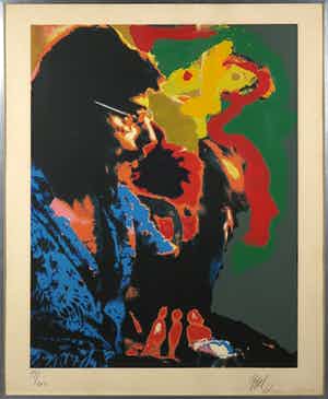 Karel Appel - Zeefdruk, Zonder titel - Ingelijst verkocht voor € 1!