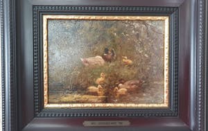 Constant Artz - Een eendenfamilie aan de waterkant kopen? Bied vanaf 550!