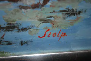 Simon Stolp - Het Naardermeer - groot olieverfschilderij - mooi ingelijst kopen? Bied vanaf 150!