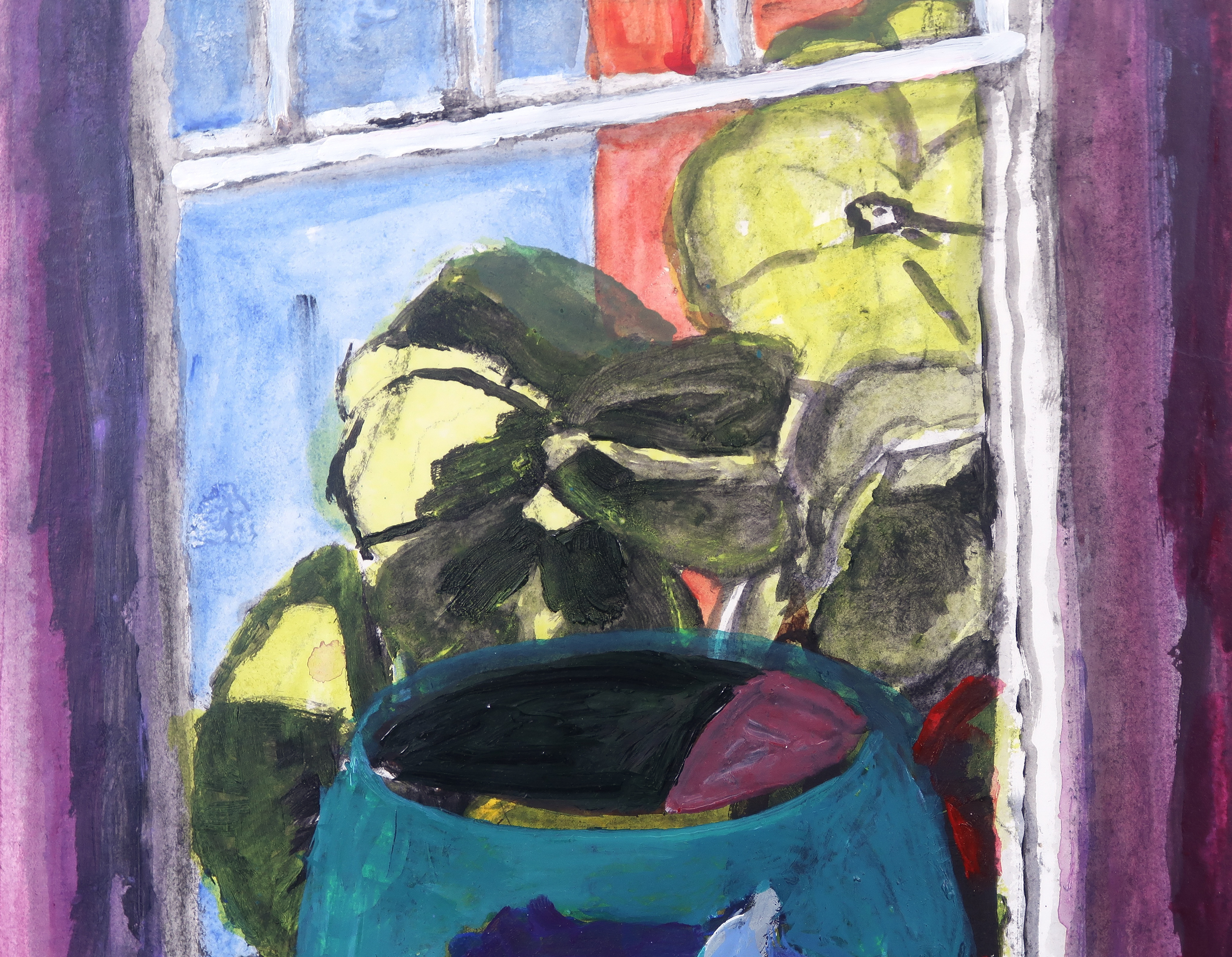 Hans Ebeling Koning - Gouache, olieverf en collage, Nieuwe vaas - Ingelijst kopen? Bied vanaf 100!