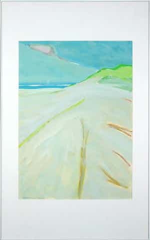 Paul Overhaus - Gouache op board, Duin - Ingelijst verkocht voor € 80!