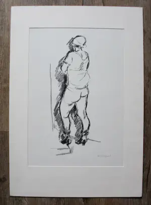 Wilhelm Wagner - Litho: staande dame kopen? Bied vanaf 99!