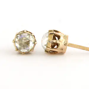14k rosé gouden solitair oorknoppen met roos geslepen diamant tot. 0.70ct kopen? Bied vanaf 760!