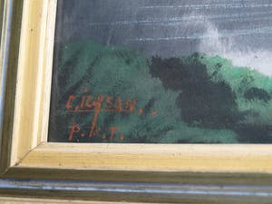 Niet of onleesbaar gesigneerd - Grote ingelijste gouache , Indisch landschap – ca. 1950 – 54 x 87 cm. kopen? Bied vanaf 1!