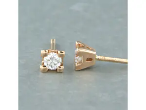 18k rosé gouden solitair oorknoppen met briljant geslepen diamant tot. 0,22ct kopen? Bied vanaf 280!