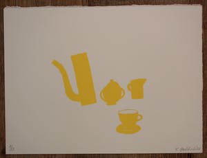 Klaas Gubbels - Zeefdruk: Kannen en kop geel - 2005 kopen? Bied vanaf 275!
