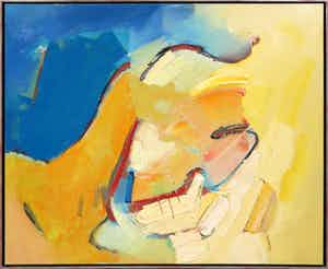 Ton van Kesteren - Olieverf op doek, Abstracte compositie - Ingelijst (Zeer groot) verkocht voor € 300!