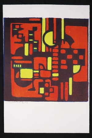 Wim Motz - Litho, Abstracte compositie kopen? Bied vanaf 50!