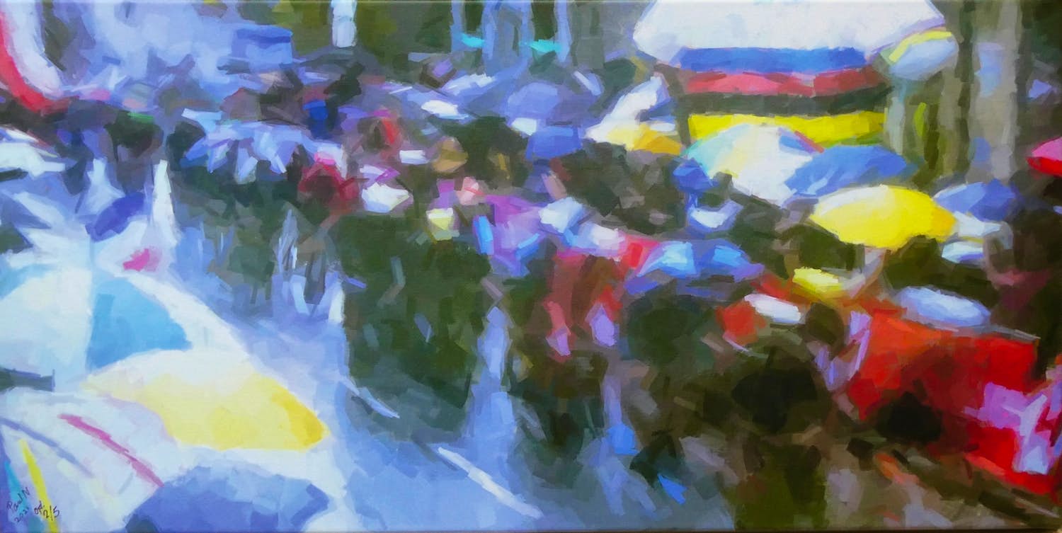 Paul Nieuwendijk - voorbij flitsende wielrenners W.K. verkocht voor € 90!