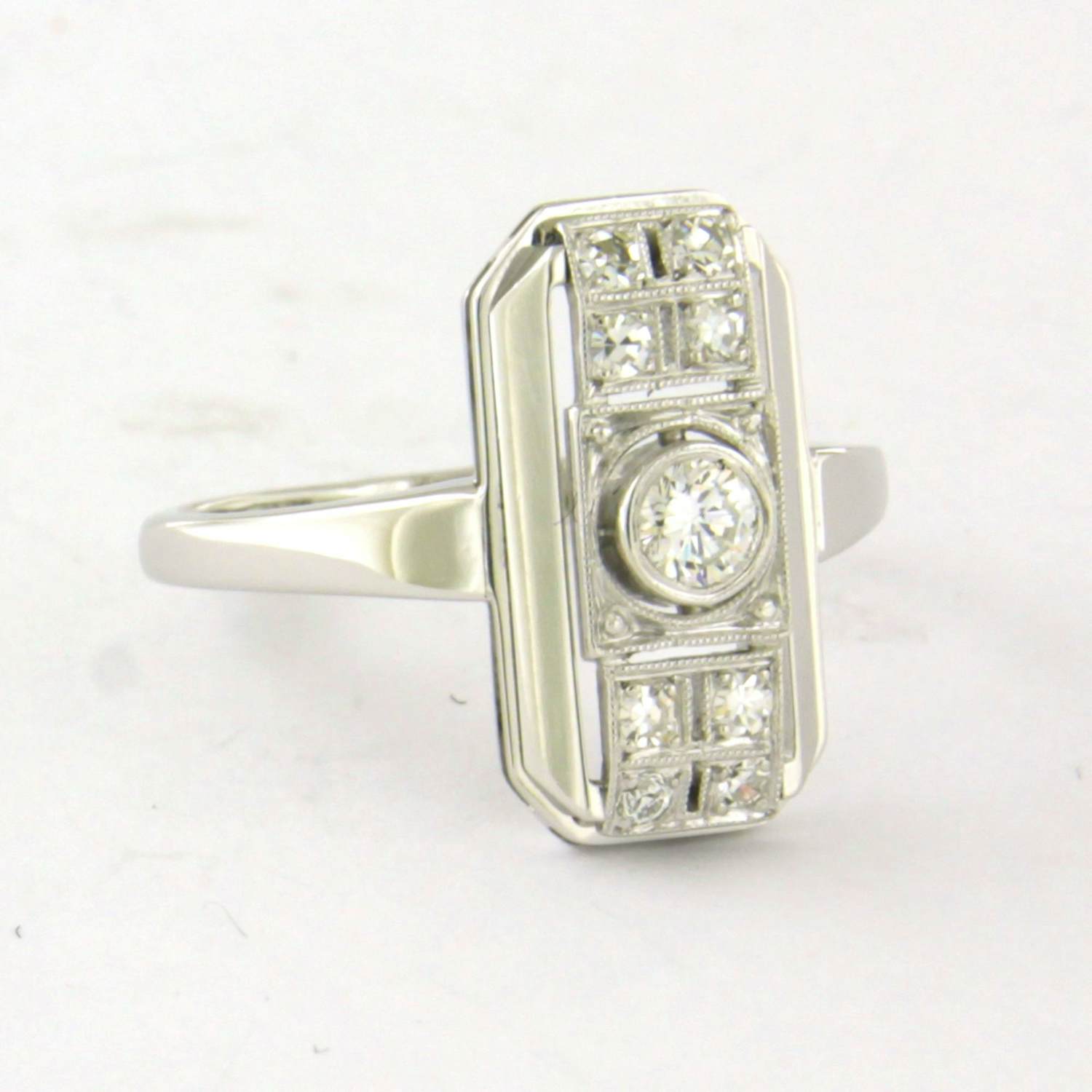 ART DECO 14k gouden ring met briljant en single cut geslepen diamant tot. 0.20ct kopen? Bied vanaf 360!