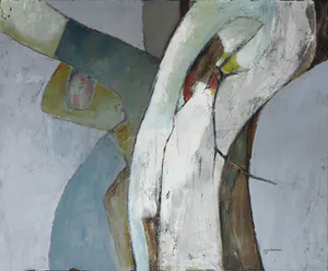 Jos Schimmer - Olieverf op doek, De ontmoeting - Ingelijst (Groot) kopen? Bied vanaf 1!