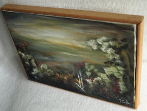 Niet of onleesbaar gesigneerd - Ingelijst, olieverf op doek , “Landschap” kopen? Bied vanaf 1!