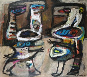 Henk Vierveijzer - Olieverf op doek, Blij je te zien - Ingelijst kopen? Bied vanaf 450!