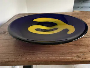 Jan Exnar - Ronde blauwe sierschotel kopen? Bied vanaf 200!