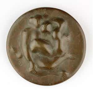 Fons Bemelmans - Bronzen penning: Le Couple, 1974 verkocht voor € 145!