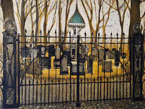 Willy Belinfante - Fraaie "eigen druk" Ets & aquatint "Fries kerkhof" - beperkte oplage (60) kopen? Bied vanaf 64!