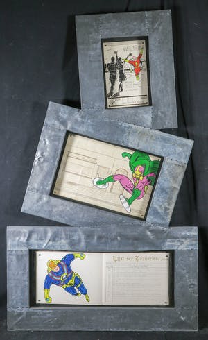 Jan Bollaert - Acryl op papier, Super Trio - Ingelijst (Groot) kopen? Bied vanaf 50!