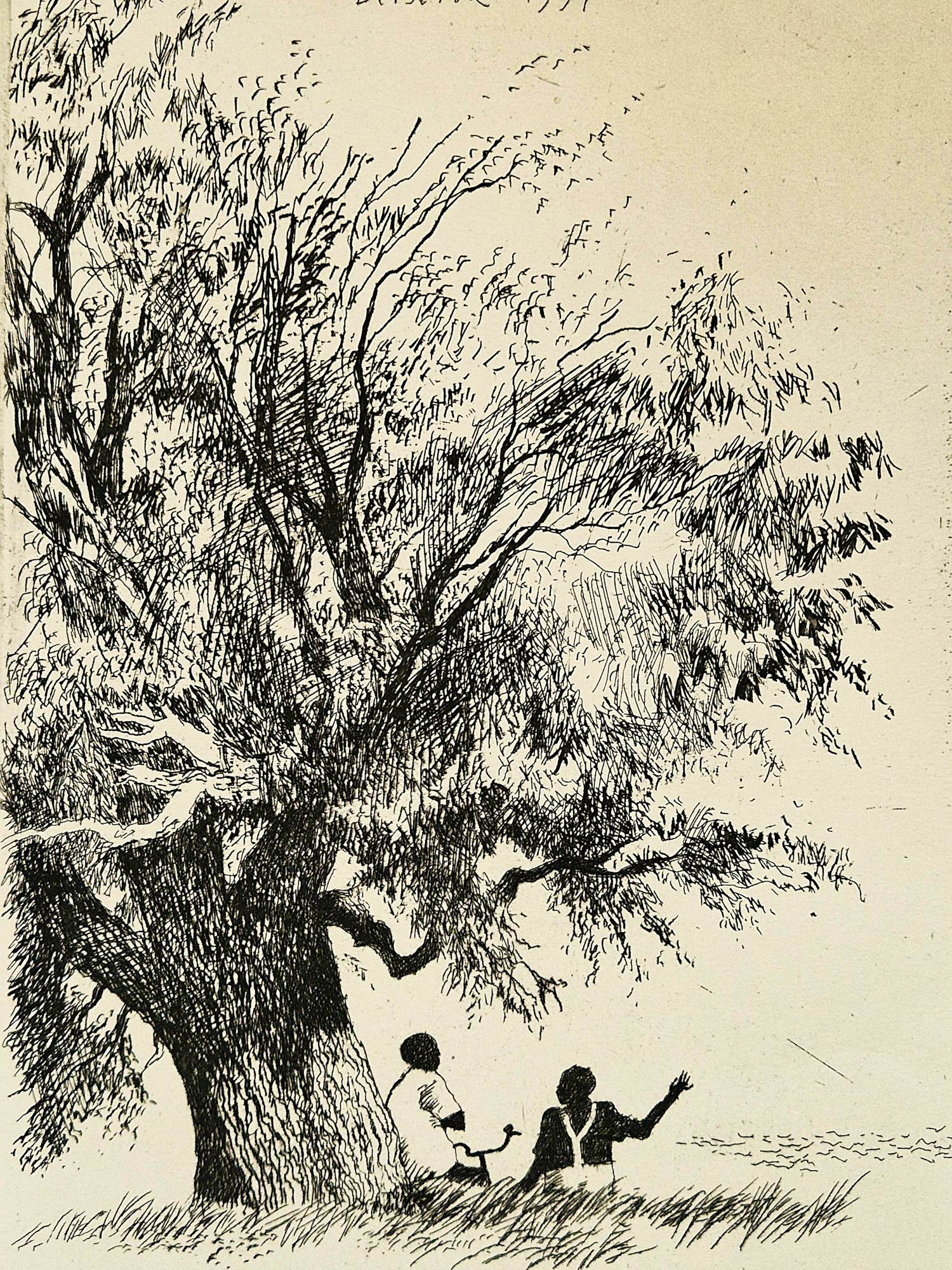 Herman Berserik - 1994 - droge naald Ets "het gesprek" - zeer kleine oplage (15) potloodgesigneerd kopen? Bied vanaf 46!