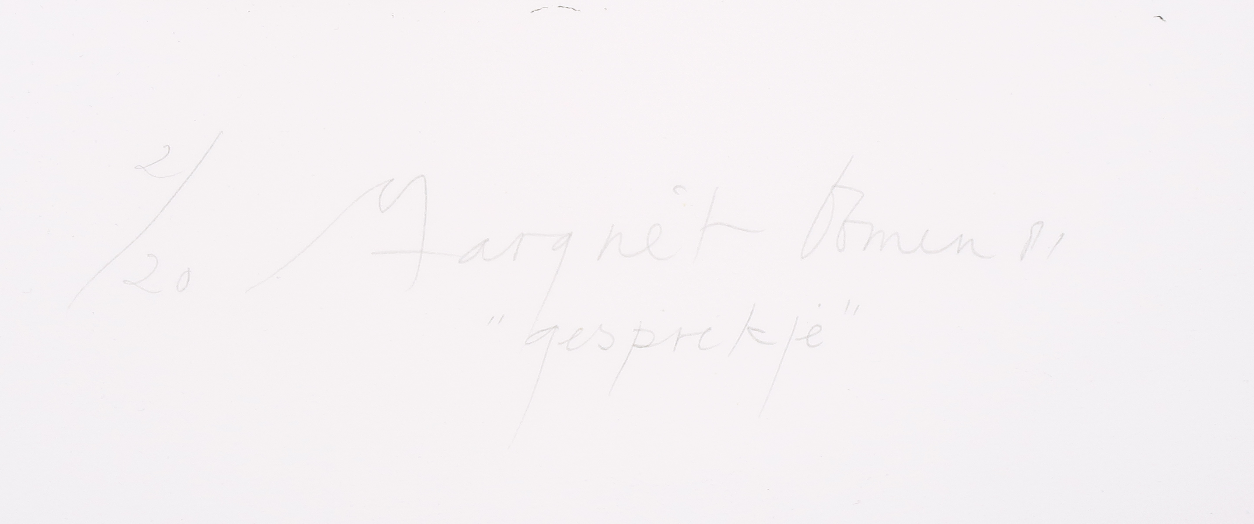 Margriet Oomen - Litho, Gesprekje kopen? Bied vanaf 1!