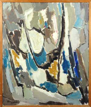 Maximiliaan Louis Maas - Olieverf op doek, Kompositie - Ingelijst verkocht voor € 100!