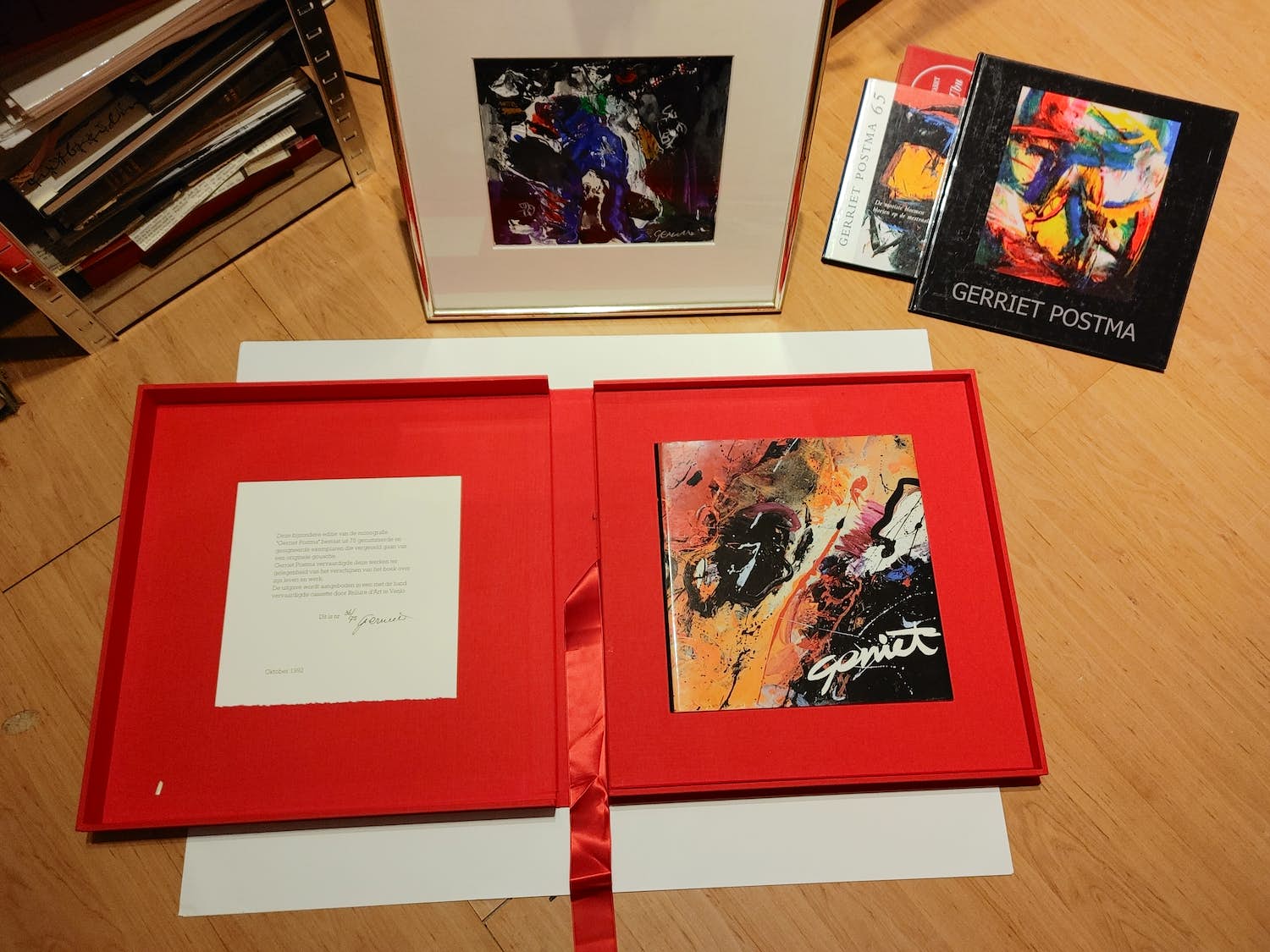 Gerriet Postma - Gouache met gesigneerde en genummerde monografie 1992 verkocht voor € 200!