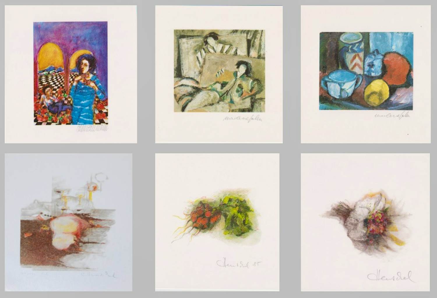 Hanno Edelmann - e.a: zes handgesigneerde zeefdrukken: Diverse Composities kopen? Bied vanaf 29!