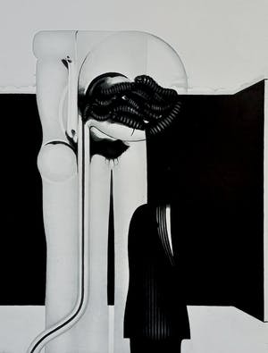 Gerd van Dulmen - Surrealistische voorstelling met meelwormen, aquatint ets kopen? Bied vanaf 40!