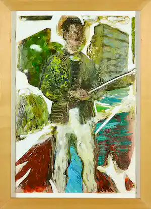 Aart Houtman - Gemengde techniek op papier, Zonder titel - Ingelijst verkauft für € 50!