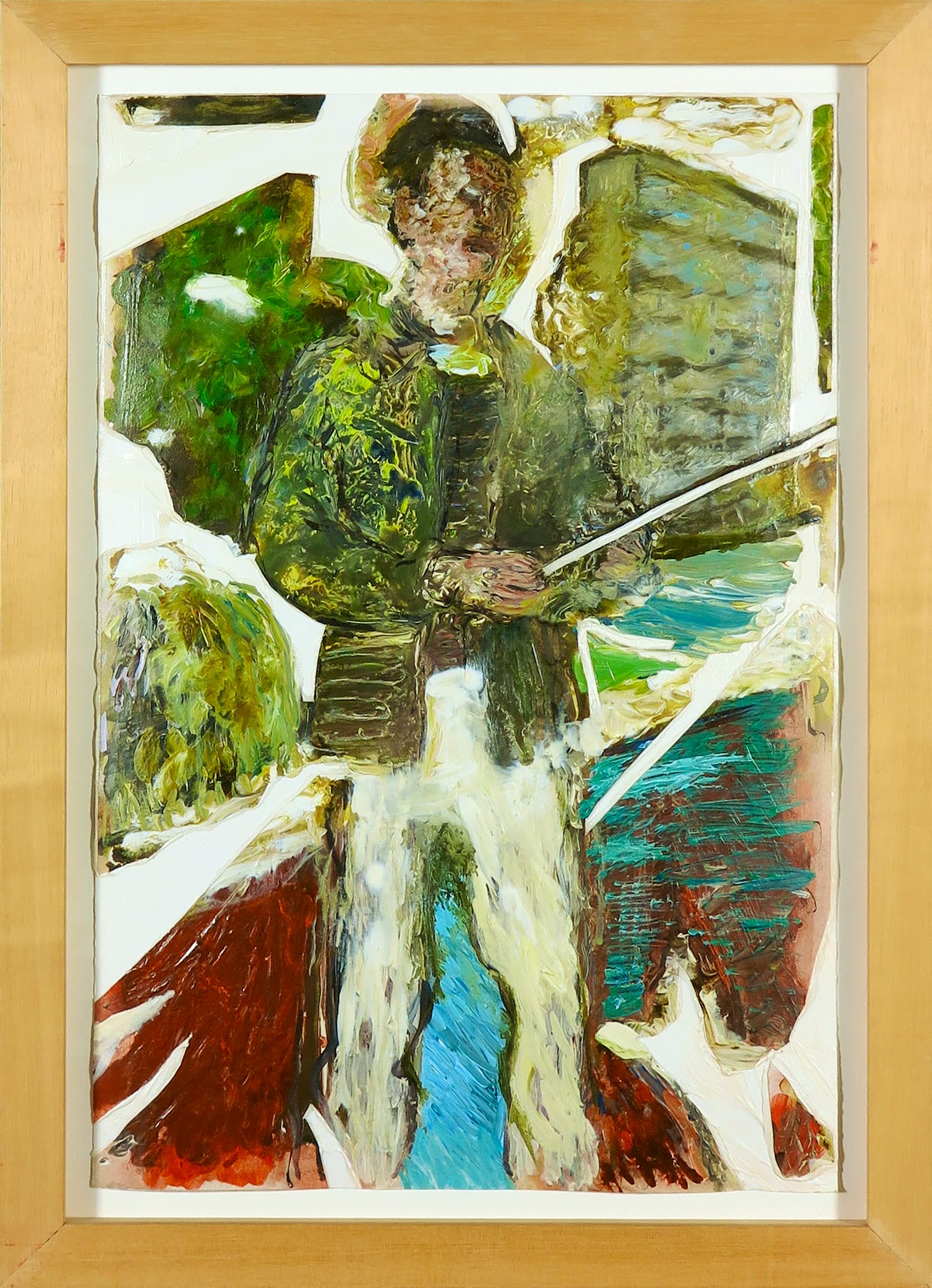 Aart Houtman - Gemengde techniek op papier, Zonder titel - Ingelijst verkocht voor € 50!
