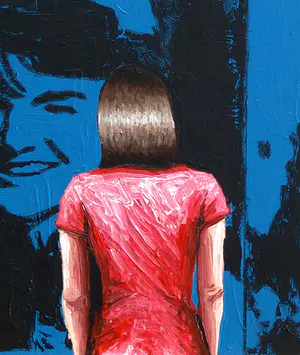 Buy Gerard Boersma - Jackie (Vrouw kijkend naar portret van Jackie Kennedy door Andy Warhol)? Bid from 75!