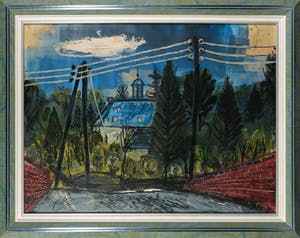 Charles Eyck - Olieverf op board, Landschap met klooster - Ingelijst kopen? Bied vanaf 1500!